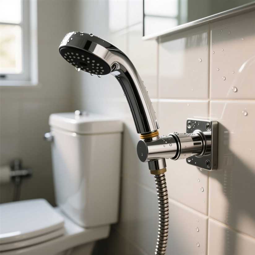 Установка гигиенического душа с подогревом воды в туалетной комнате