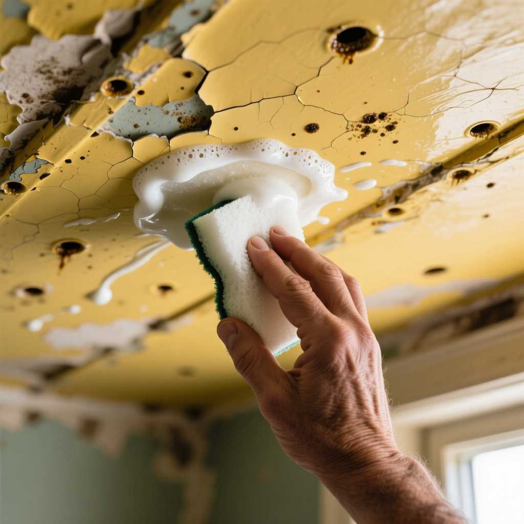 Удаление желтизны и следов от протечек водой